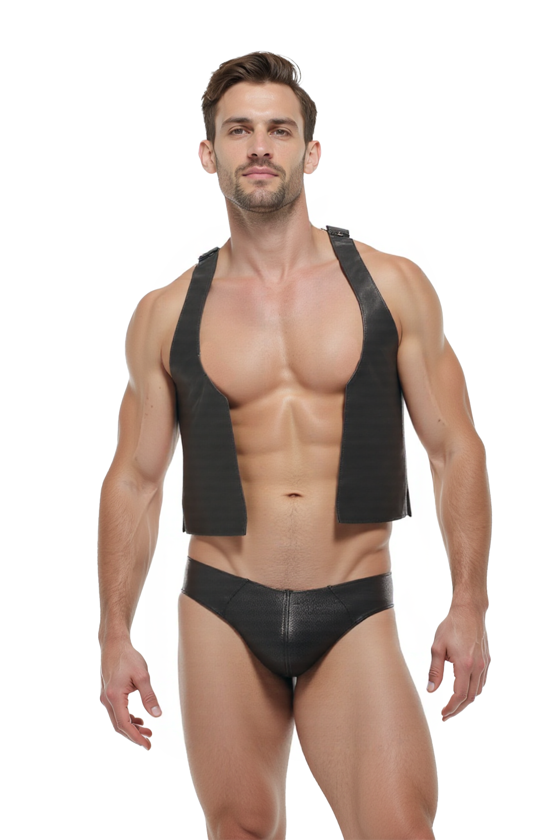 Joylgbt‘s Open-Front Harness Vest & Briefs Set