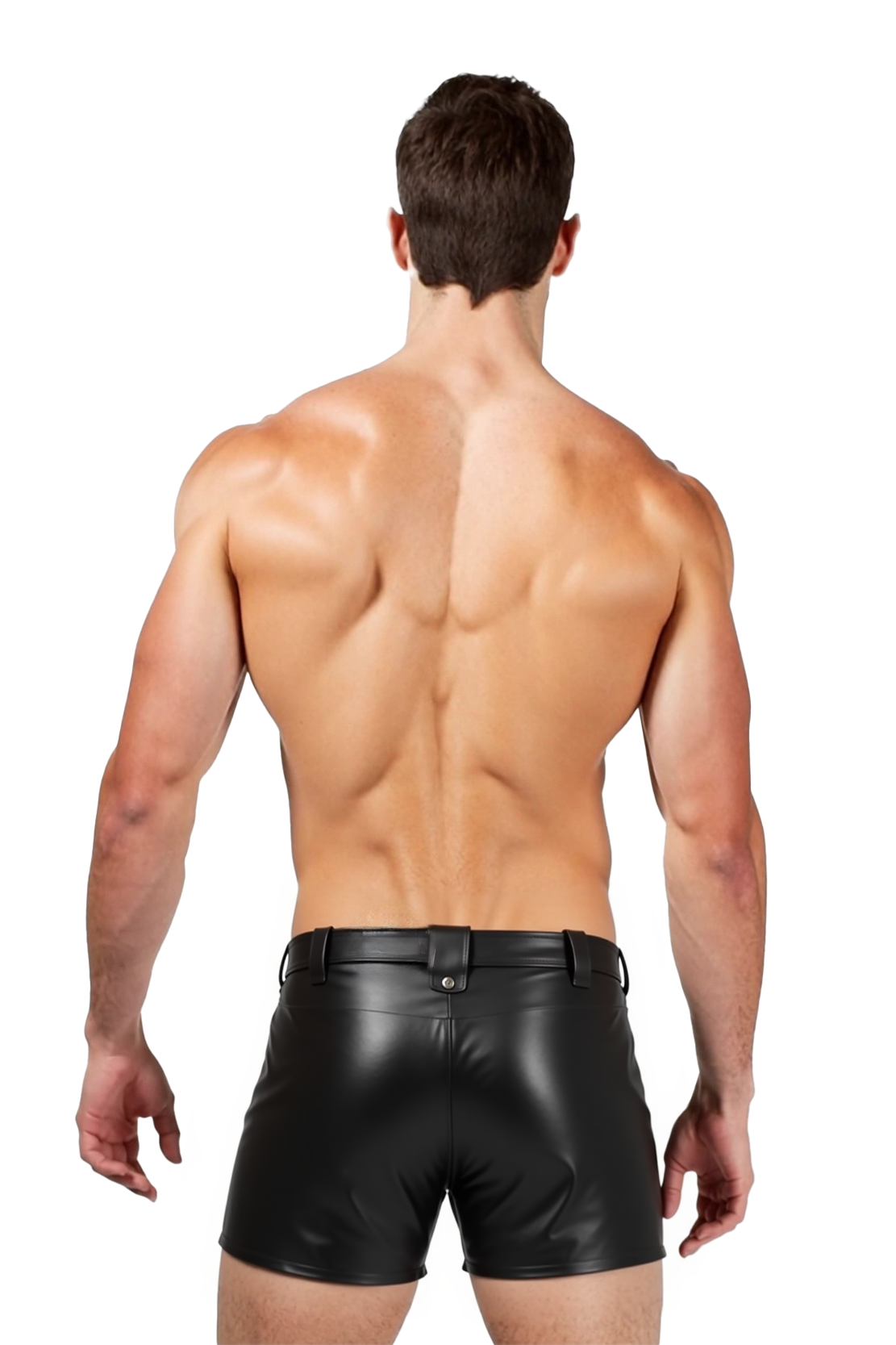 Joylgbt‘s Men's Black Faux Leather Lace-Up Shorts | Extreme Cut Clubwear