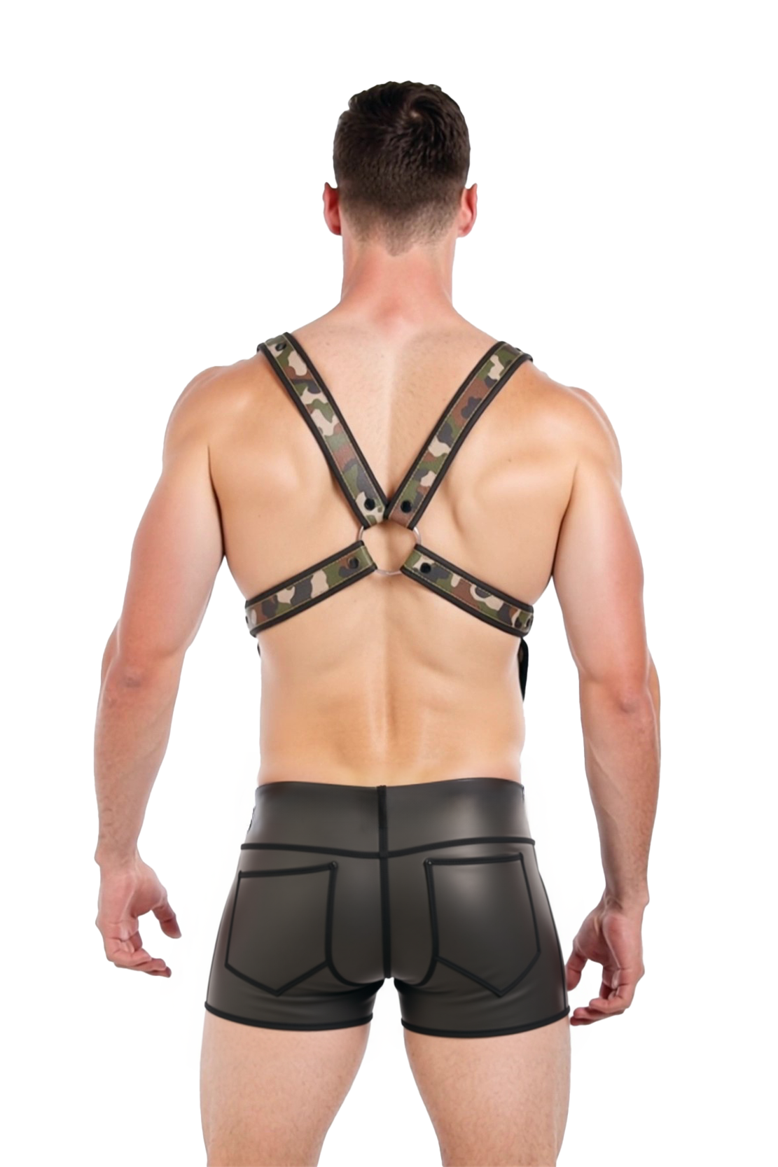 Joylgbt's Men's Camouflage Harness & Fitted Shorts Set