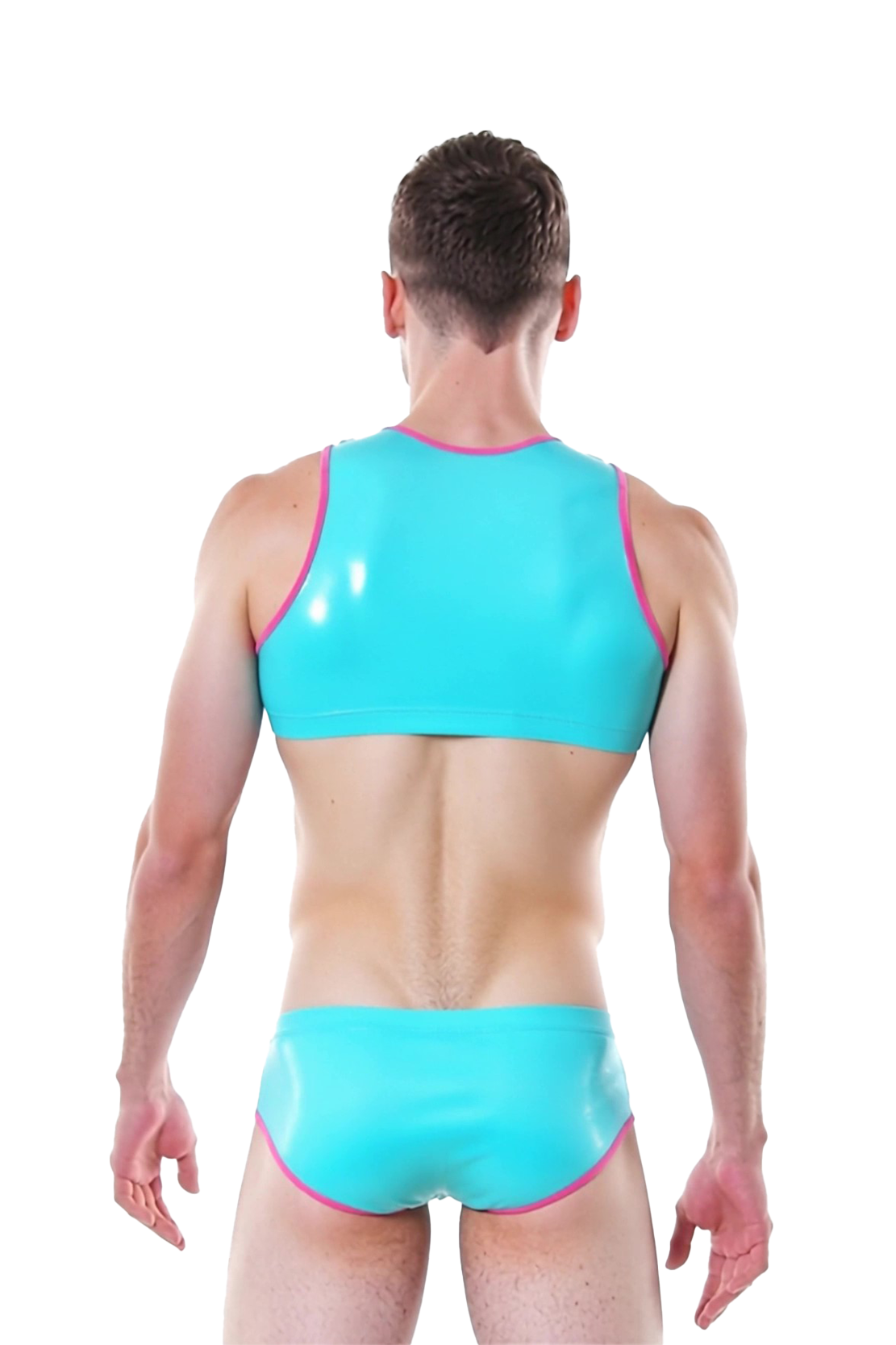 [Copy]Joylgbt‘s Men's High-Gloss Blue Faux Leather Two-Piece Set