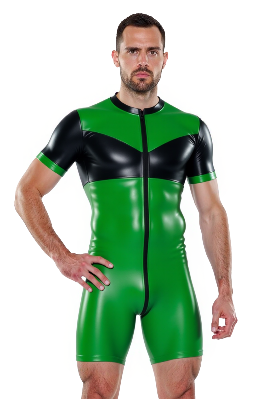 Bold Colorblock Zipper Bodysuit