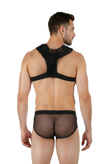 Joylgbt‘s Grid Mesh Hooded Harness Set