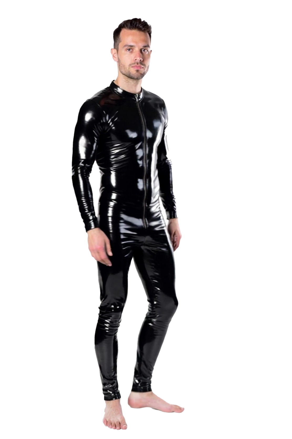 Joylgbt‘s Men's Black PU Leather Full Body Suit