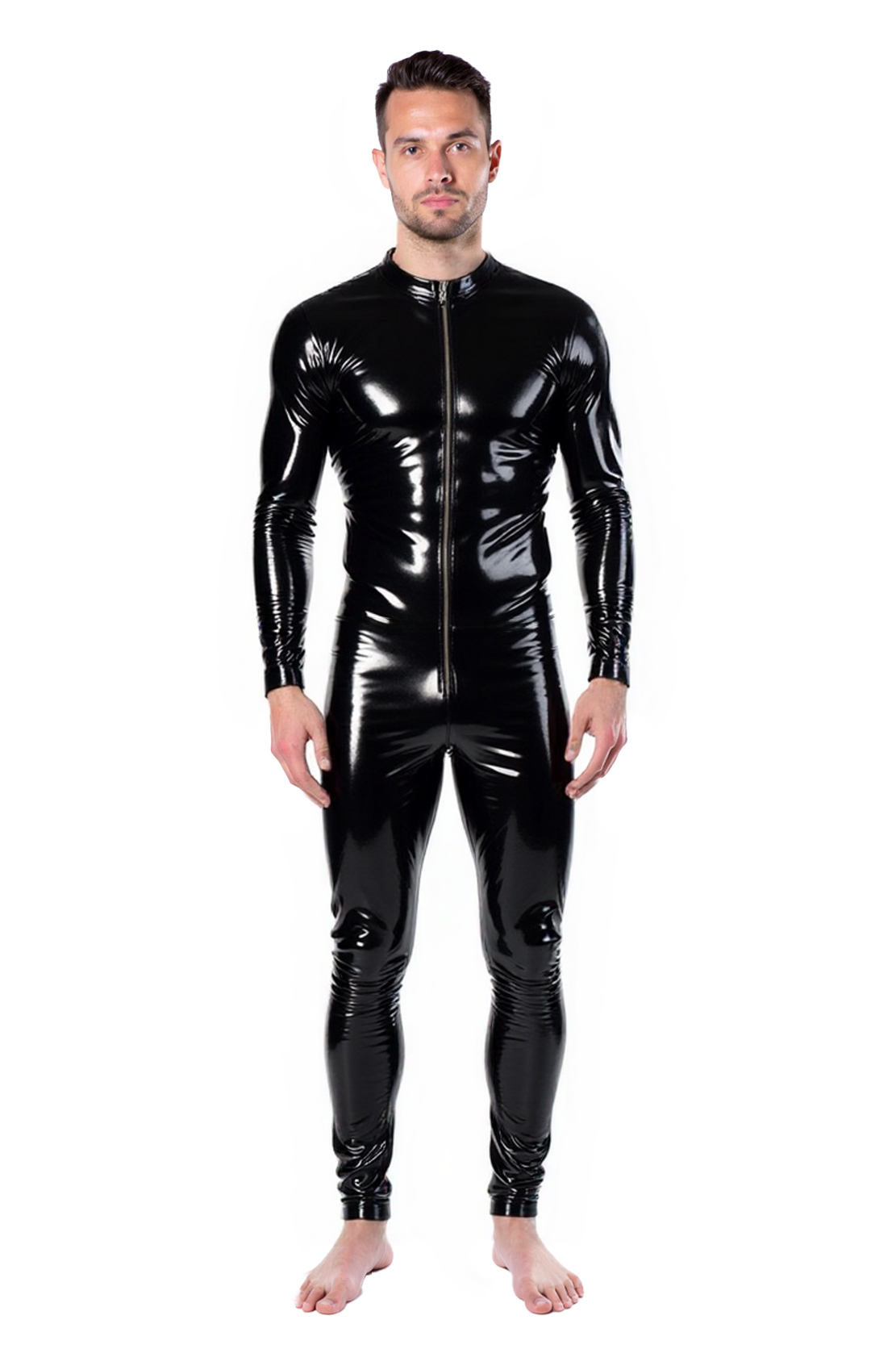 Joylgbt‘s Men's Black PU Leather Full Body Suit