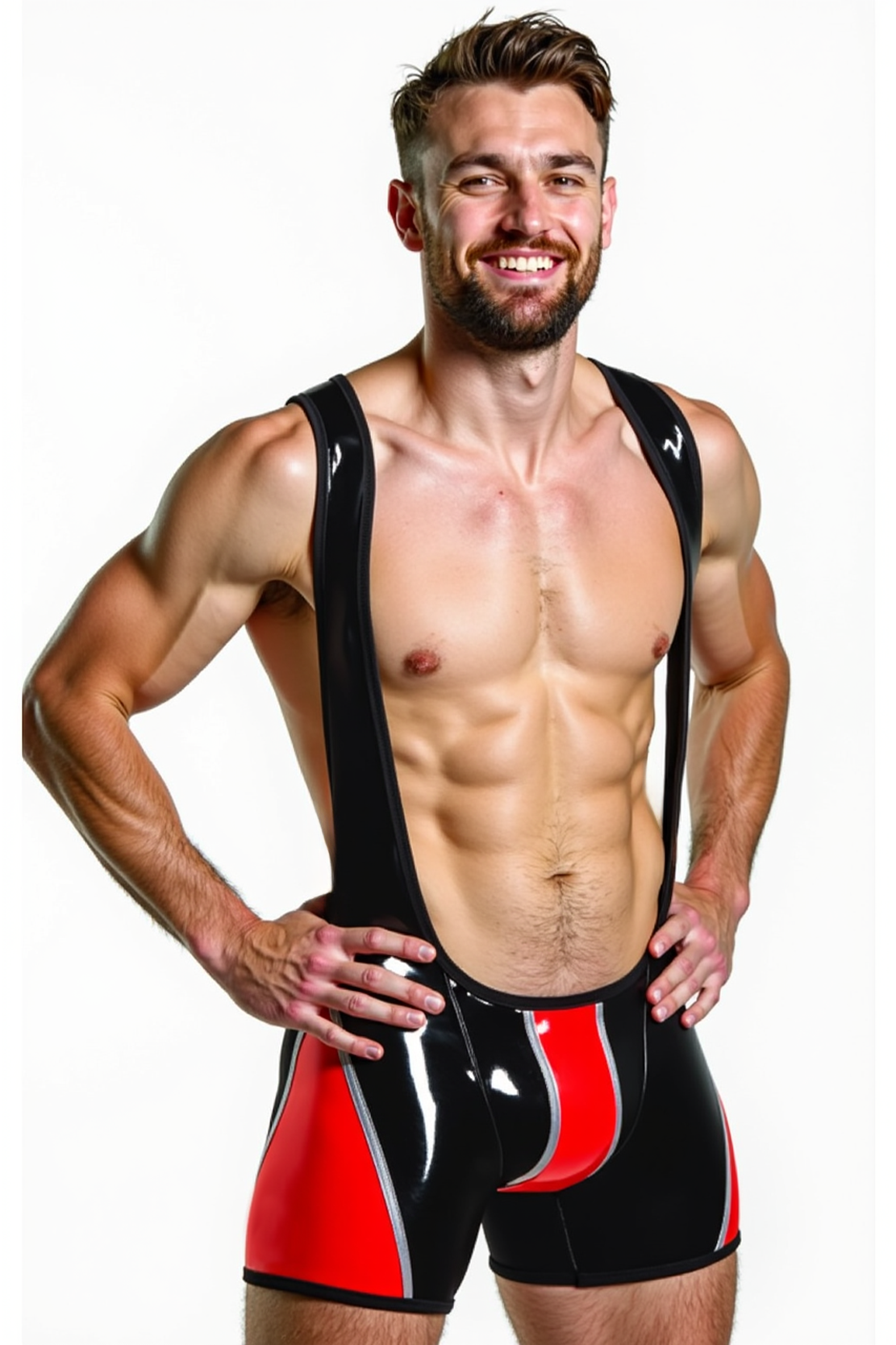 【New glossy finish】Colorblock Fitted Singlet Romper-five colors available