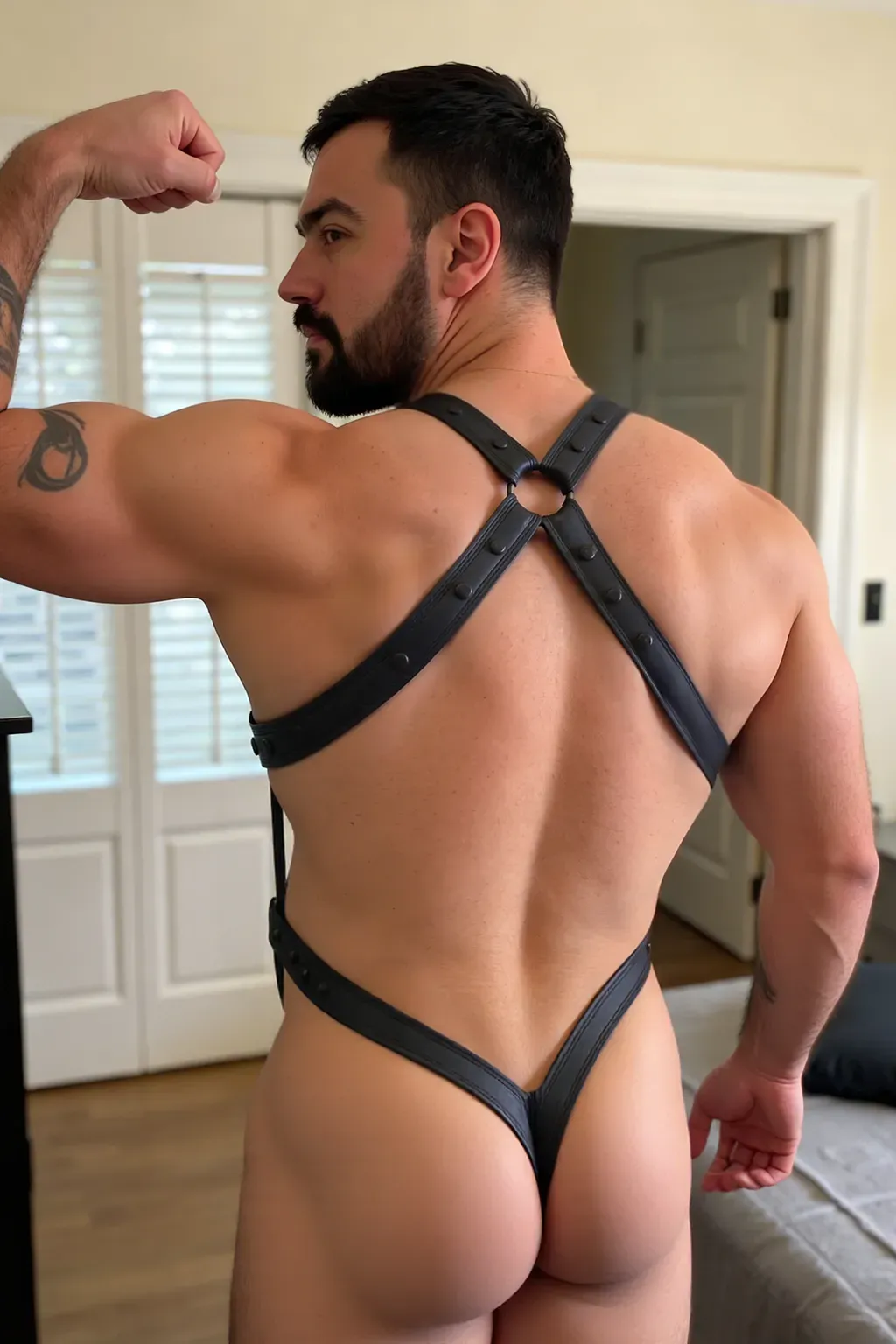 Men's PU Leather Harness - Adjustable Straps