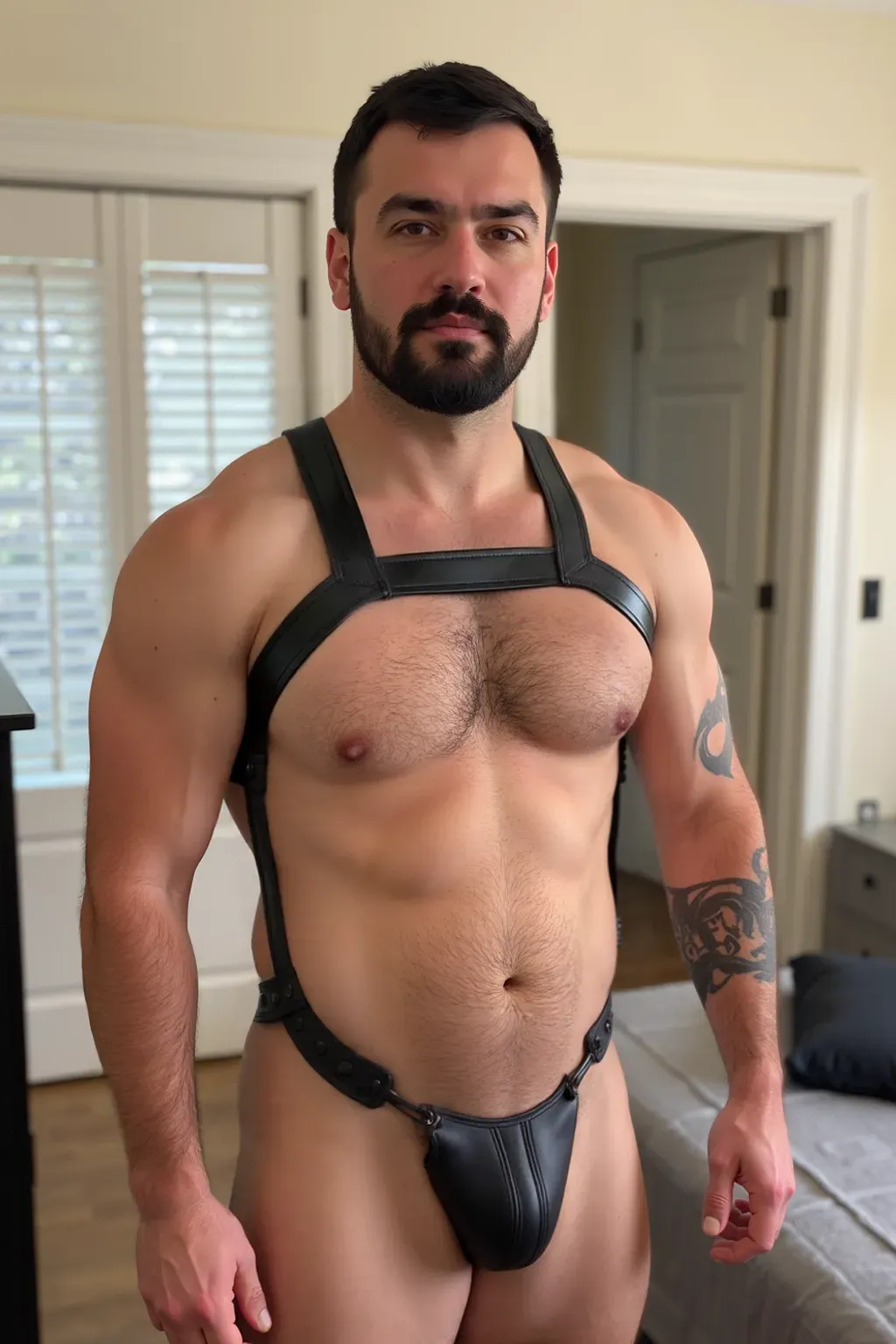 Men's PU Leather Harness - Adjustable Straps