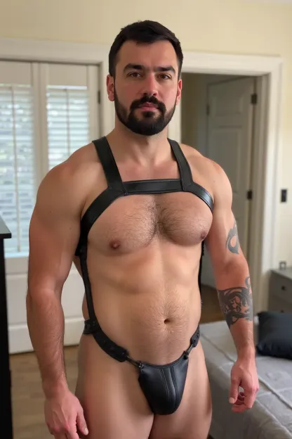 Men's PU Leather Harness - Adjustable Straps