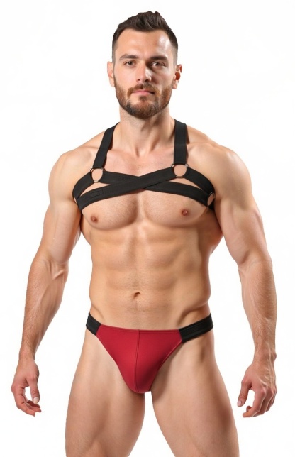 Joylgbt‘s Men's Performance Gear: Strappy Body Harness & Contoured Mesh Briefs