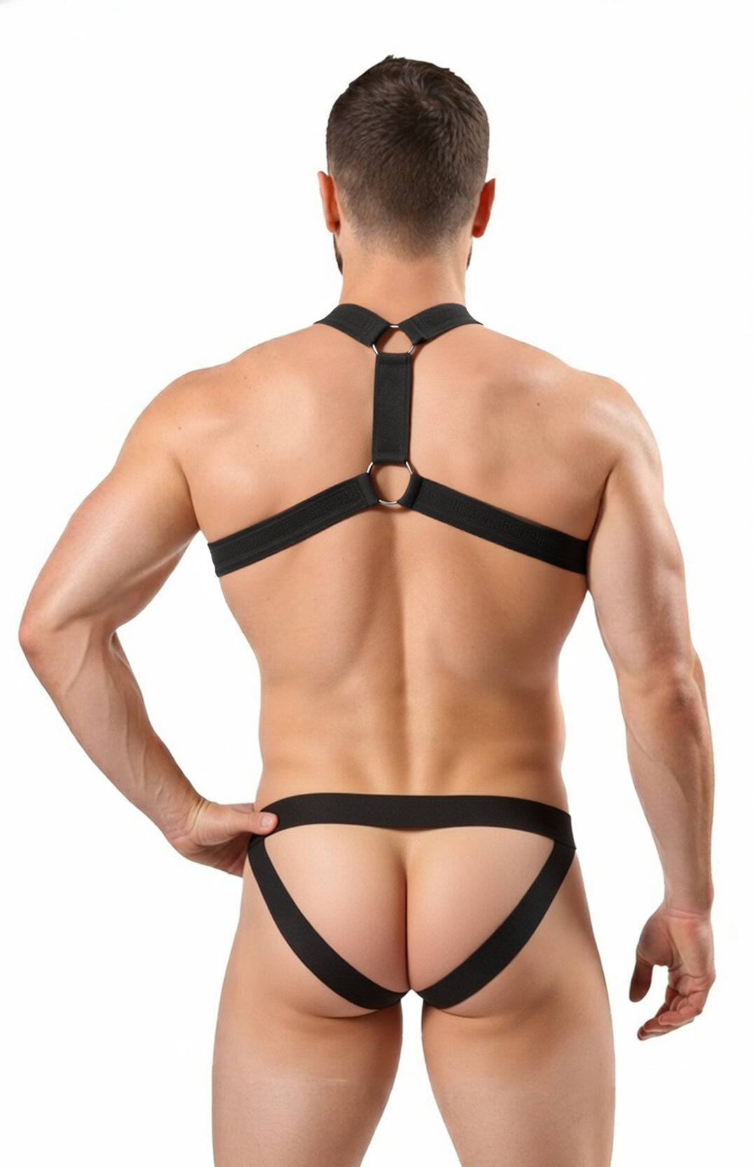 Joylgbt‘s Men's Performance Gear: Strappy Body Harness & Contoured Mesh Briefs