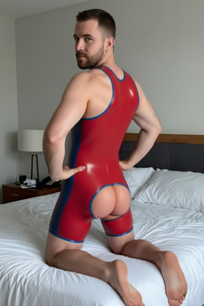 Joylgbt‘s Aero-Dynamic PU Leather Bodysuit with Open Crotch & Rear