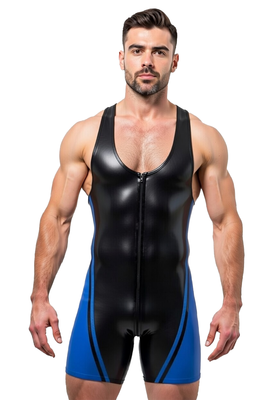 Joylgbt‘s Velocity Two-Tone Athletic Singlet in Cobalt & Onyx