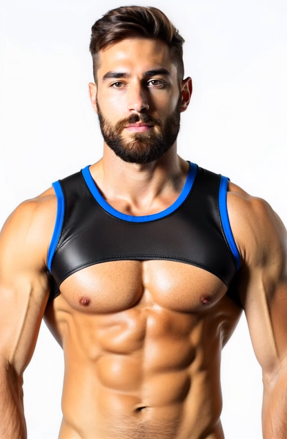 Mysteryglove Black Leather-Look Athletic Tank Top