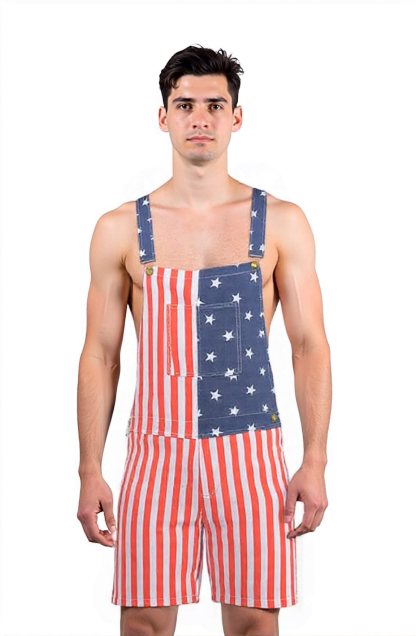 Mysteryglove Patriotic American Flag Overalls 