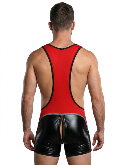 [Copy]【New glossy finish】Colorblock Fitted Singlet Romper-five colors available