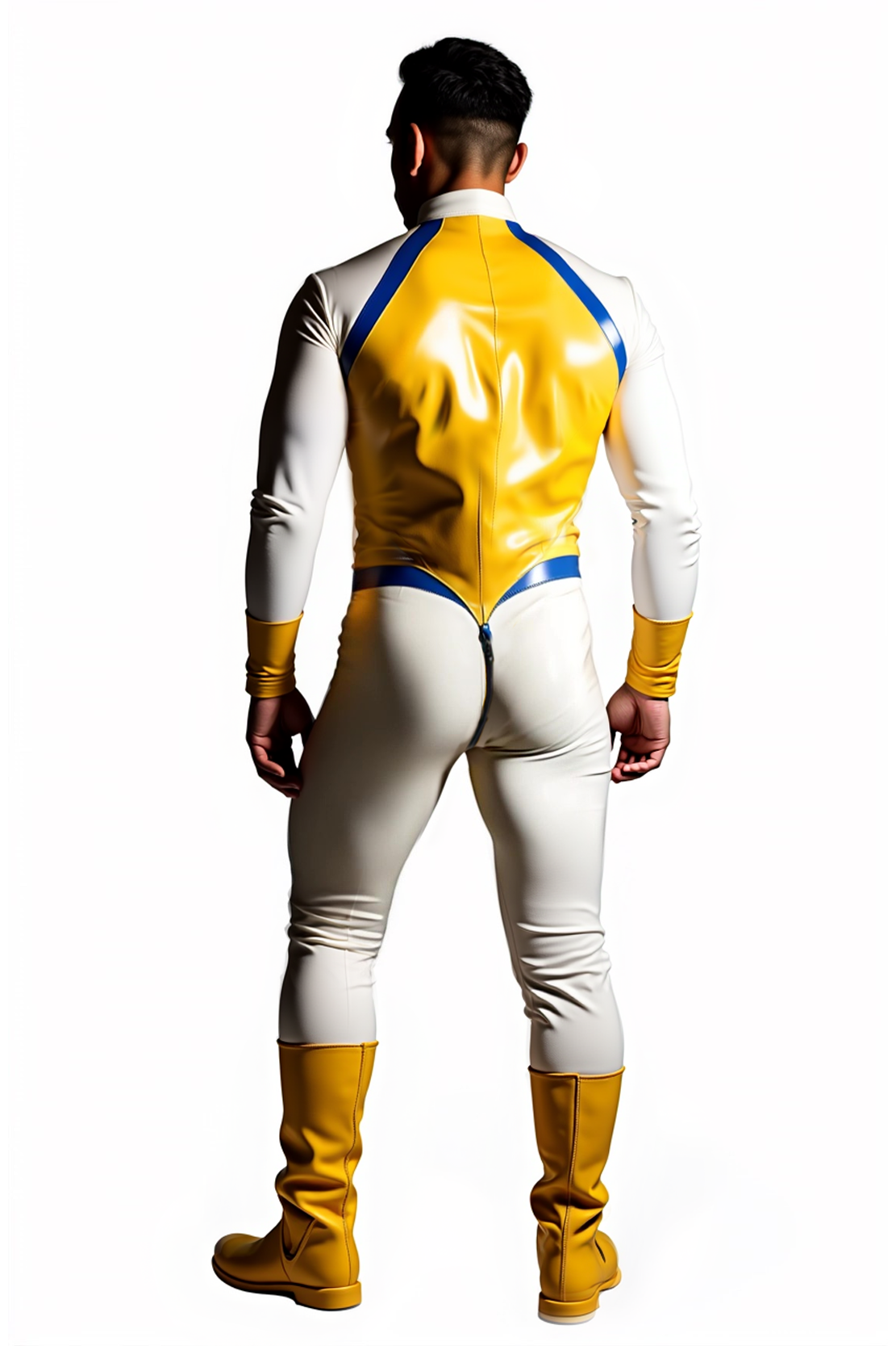 Joylgbt "Neon Racer"-Dynamic Fit Bodysuit in Yellow & Blue