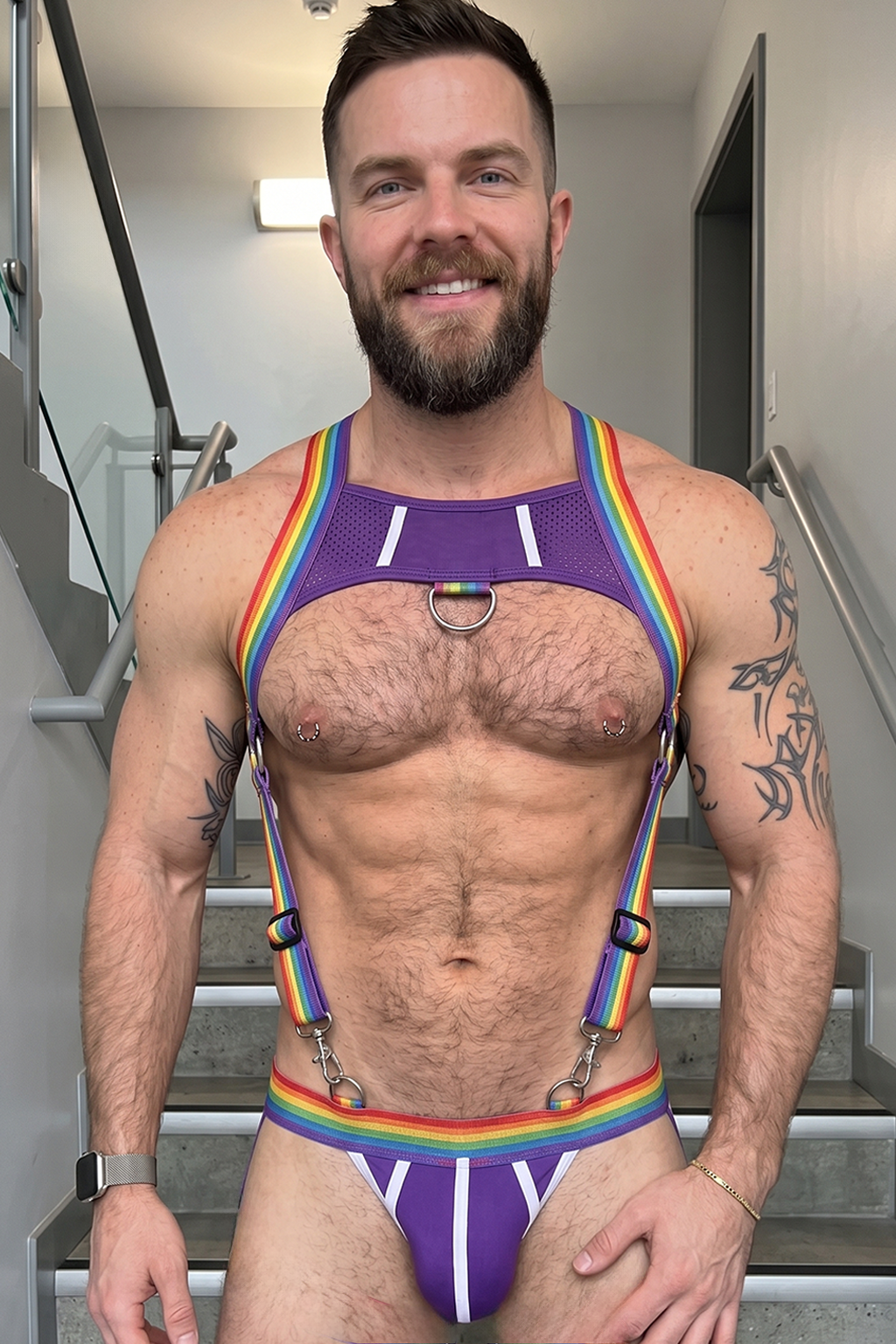 Joylgbt Men’s Rainbow Strap Harness Set 