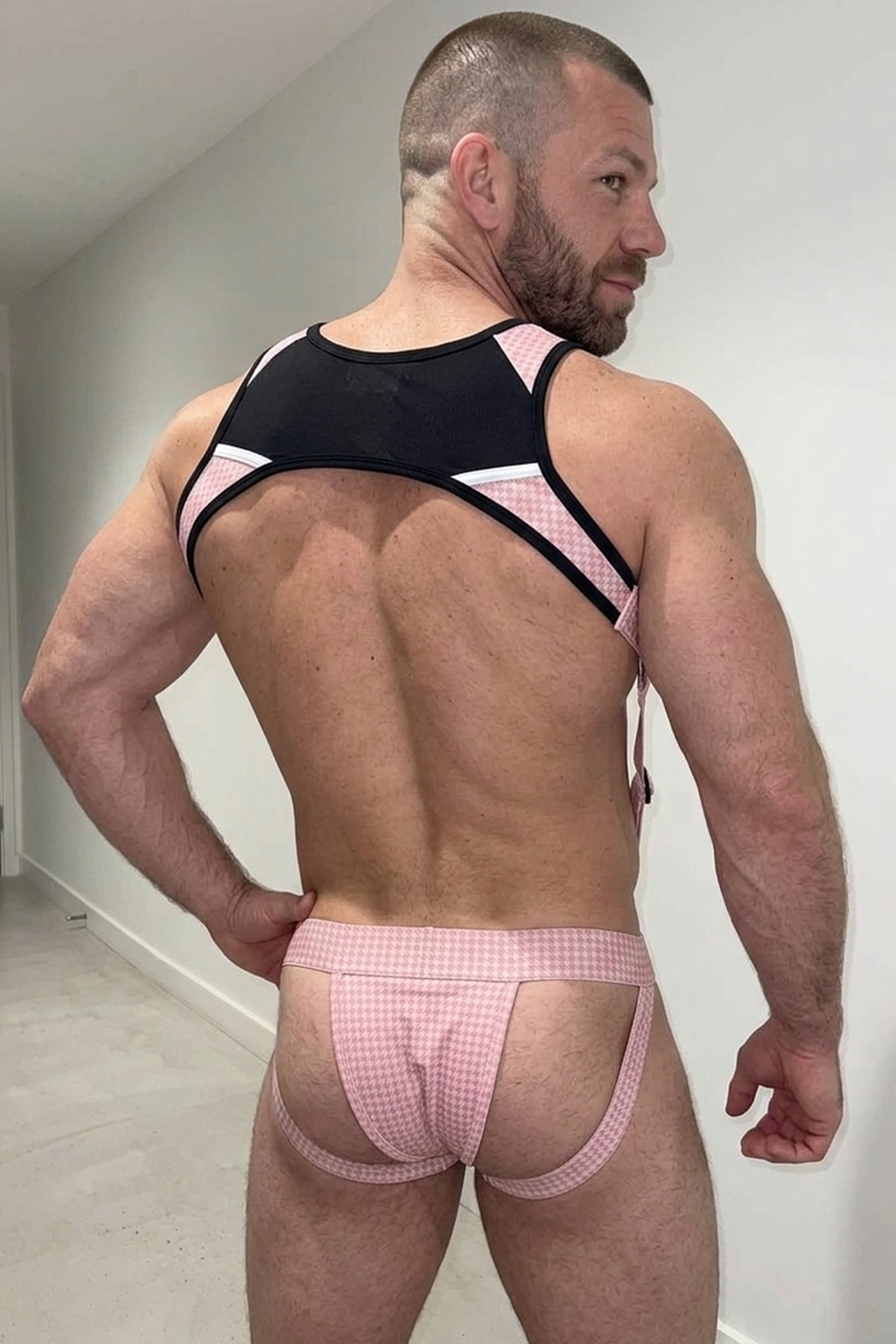 Joylgbt Men’s Pink & Black Chest Harness Set 