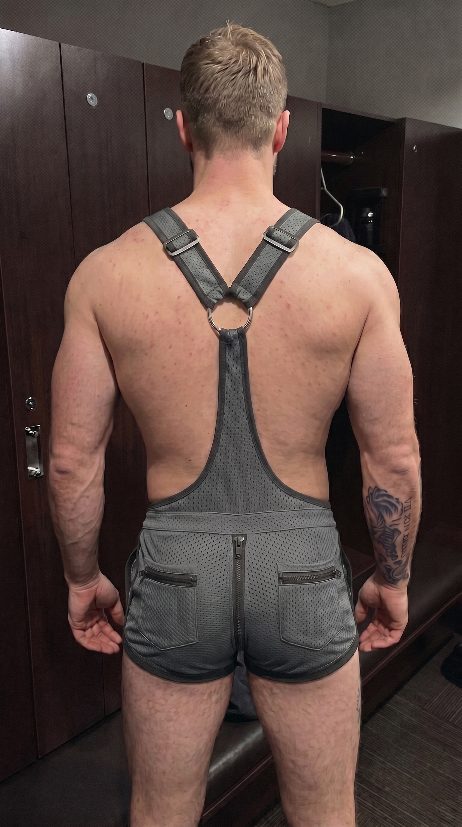 Joylgbt Men’s Neon Breathable Mesh Bib Shorts Romper Sporty Zip Utility Jumpsuit