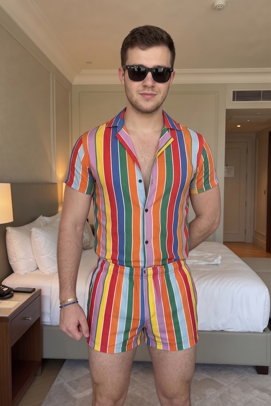 JoyLgbt Rainbow Striped Romper - Your Ultimate Vacation Vibe