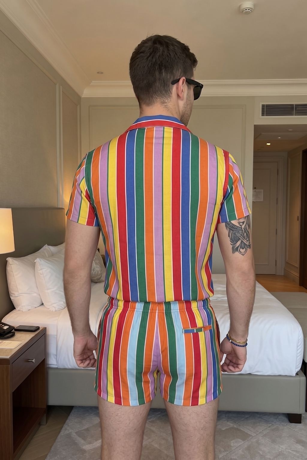 JoyLgbt Rainbow Striped Romper - Your Ultimate Vacation Vibe