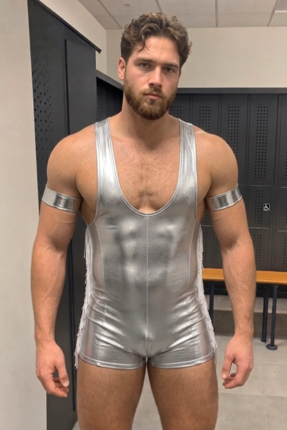 Joylgbt Silver Shiny One-Piece Shorts