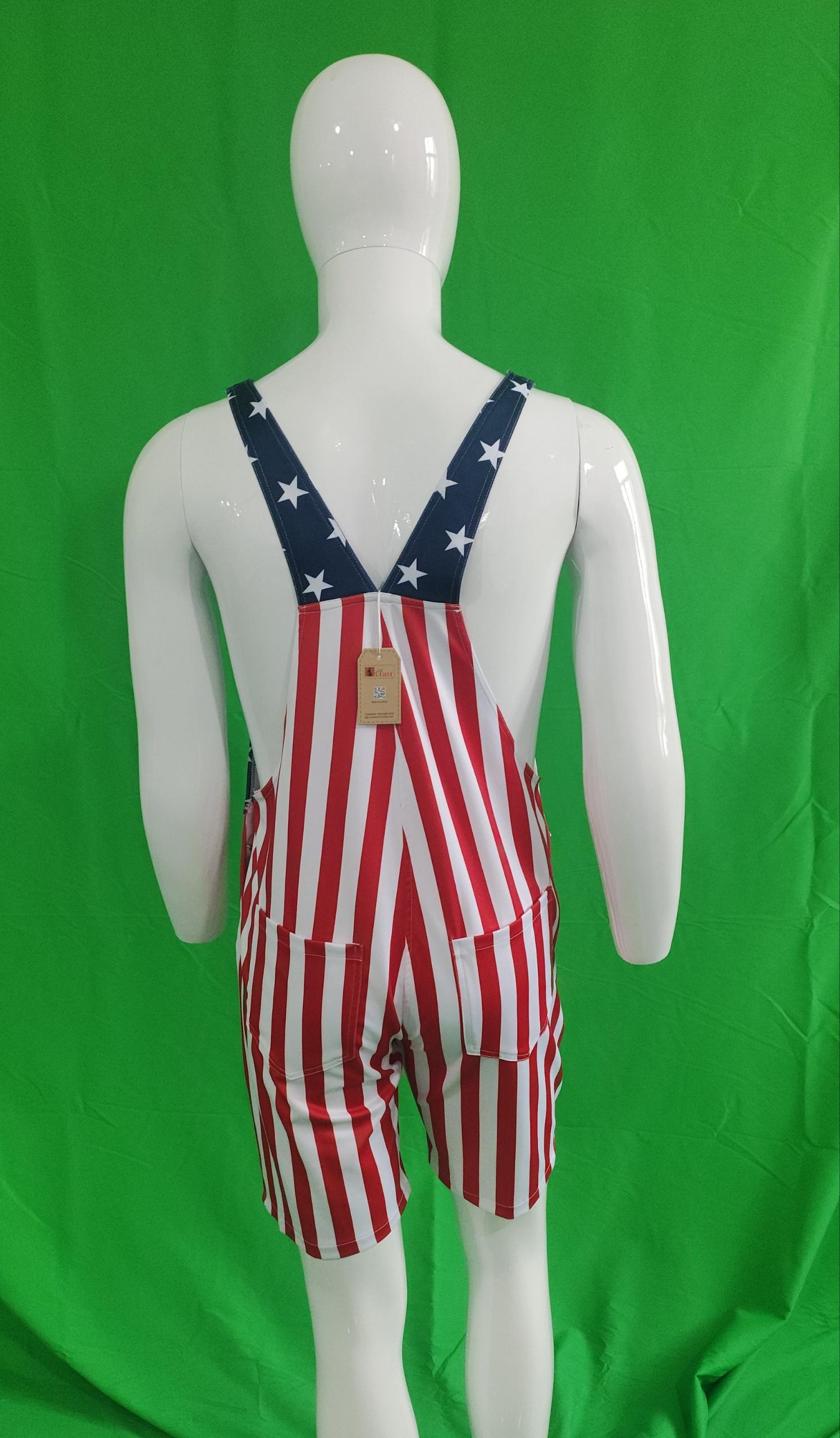 Mysteryglove Patriotic American Flag Overalls