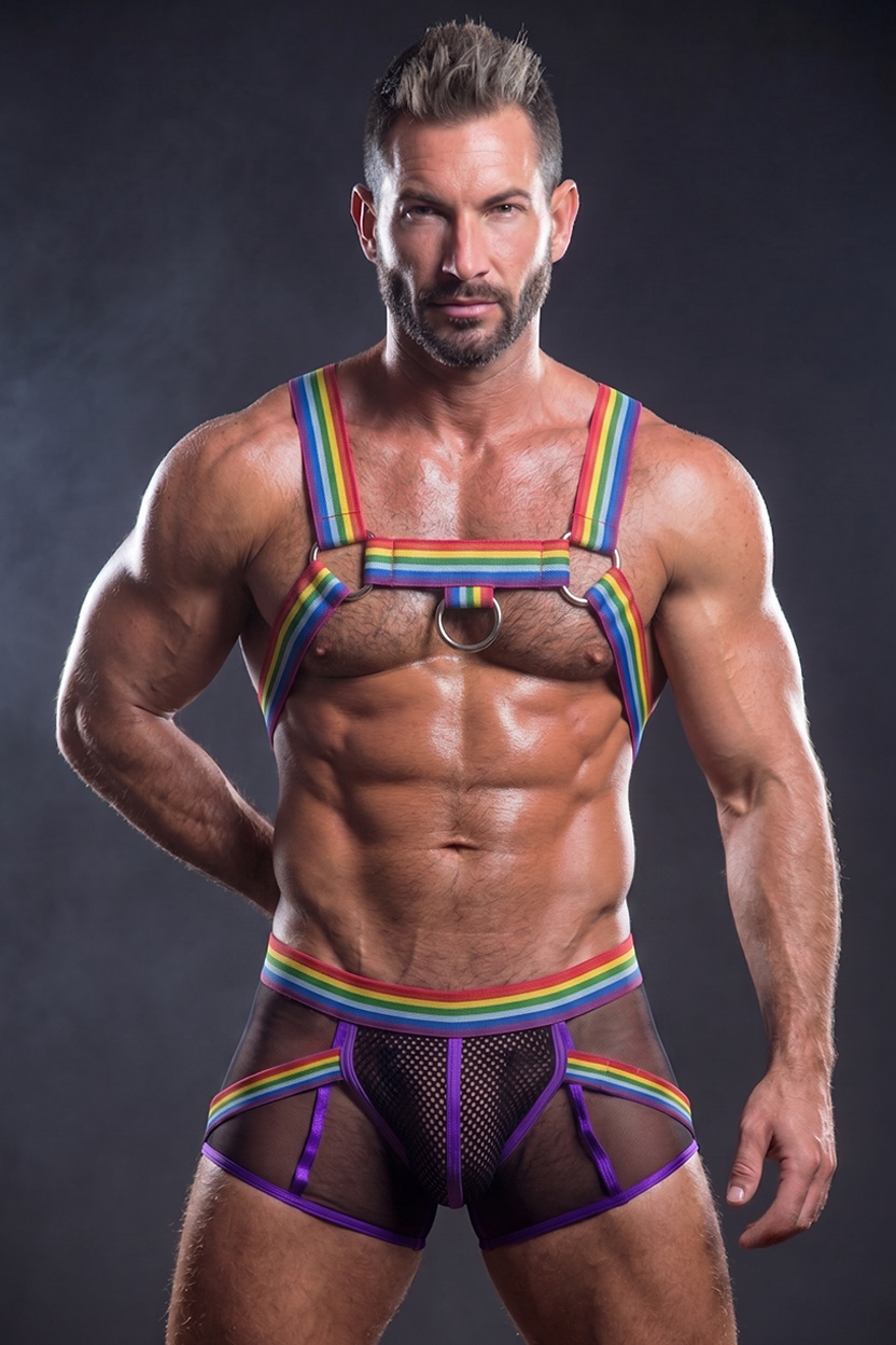  Pride Rainbow Adjustable Harness Set