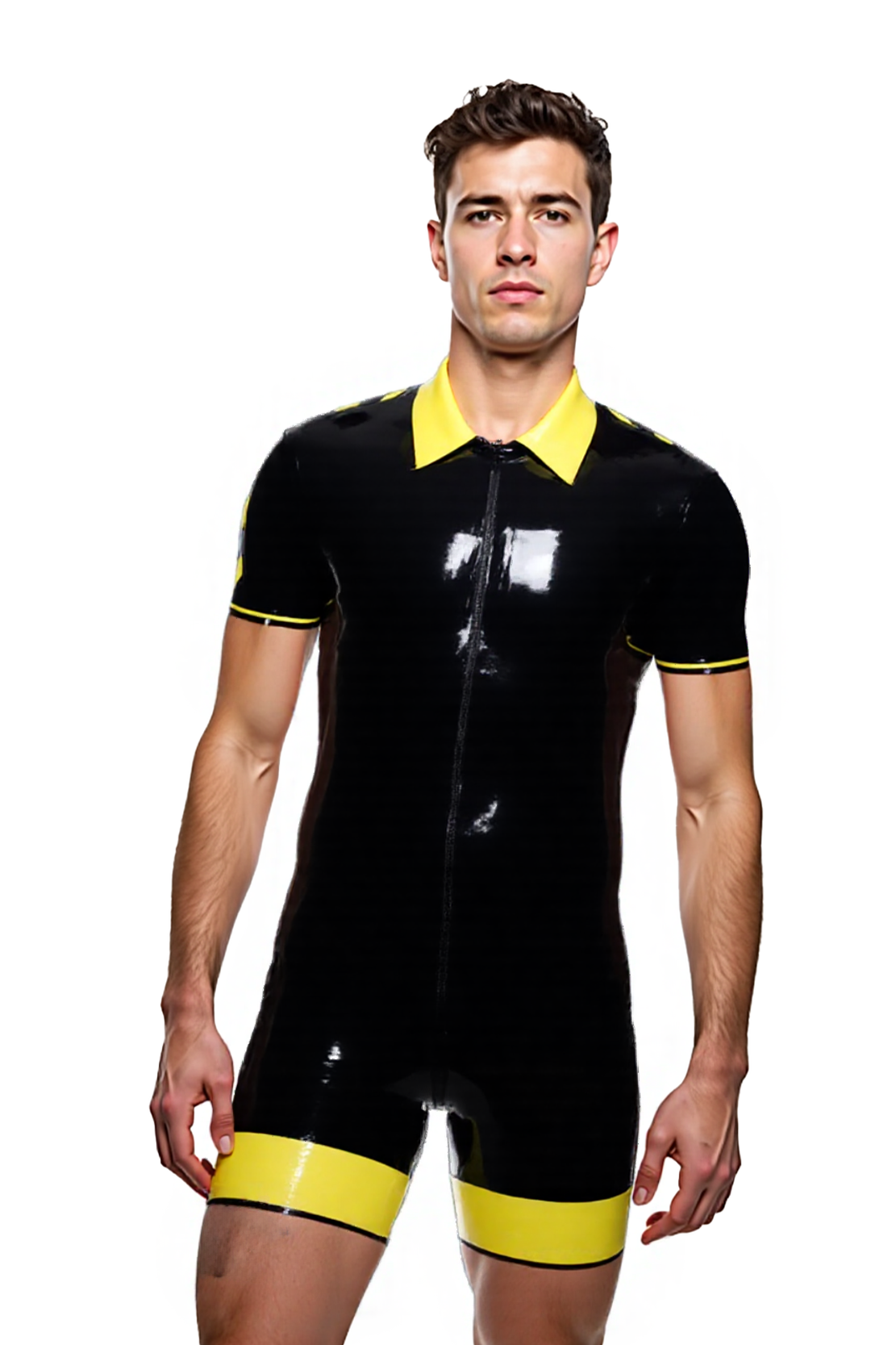 Mysteryglove PU Leather Polo Romper