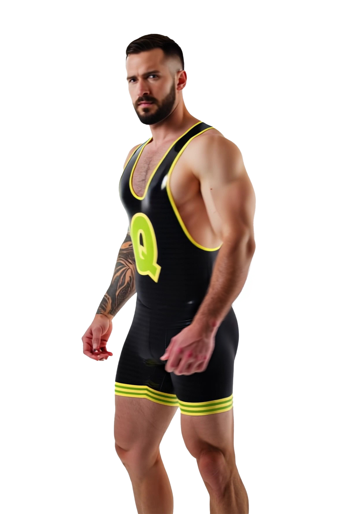  Joylgbt Racerback PU Leather Wrestling Singlet