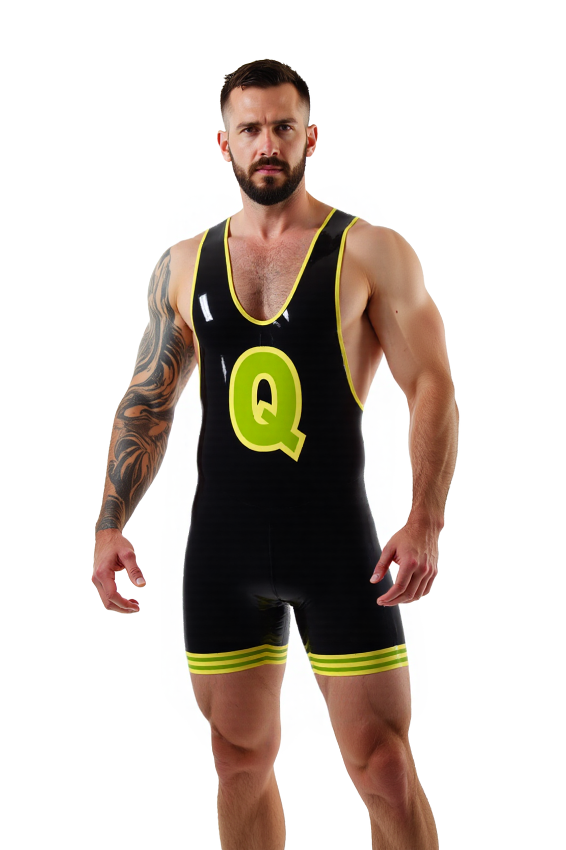  Joylgbt Racerback PU Leather Wrestling Singlet