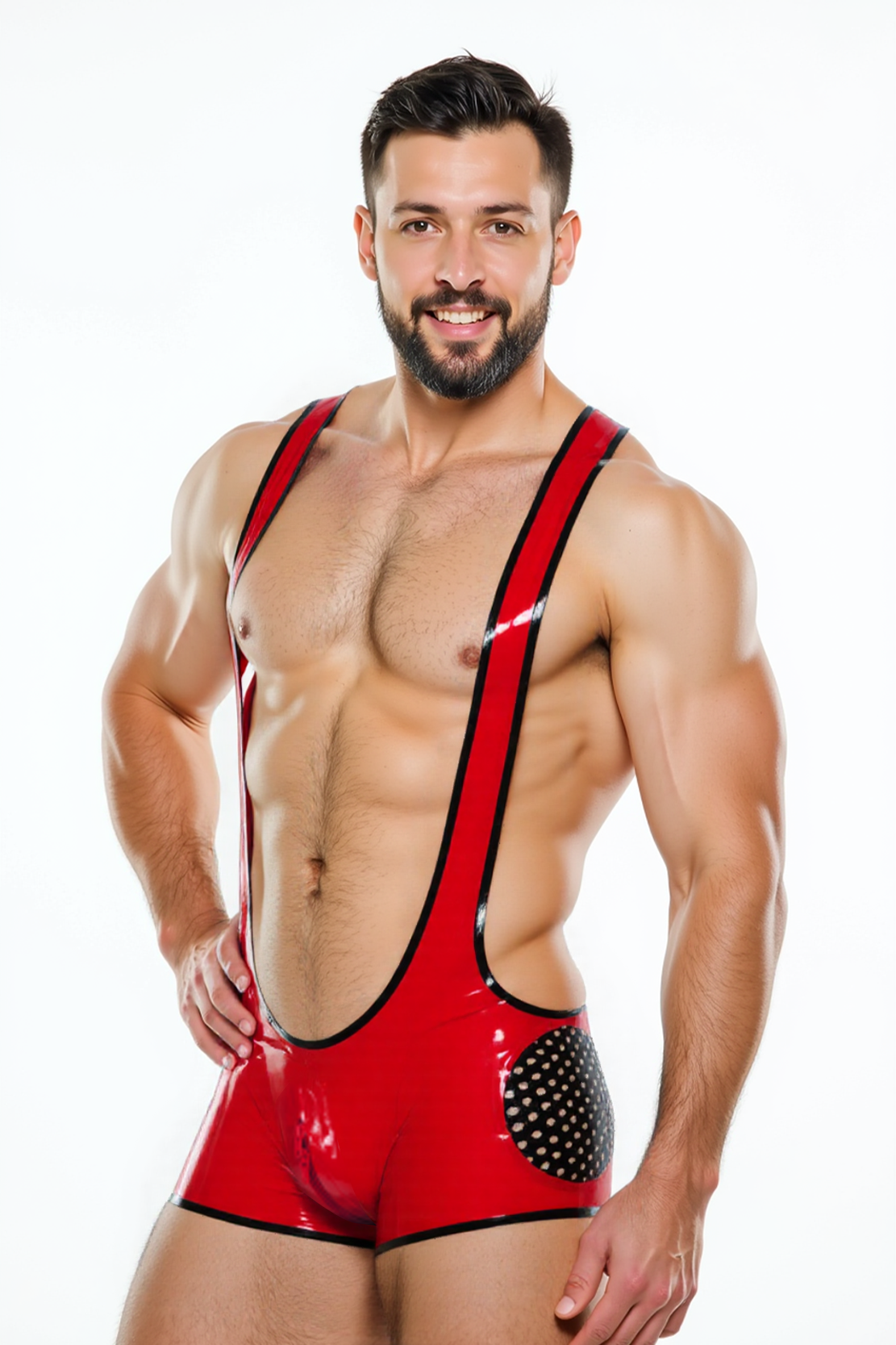 Joylgbt Red PU Leather Fetish Singlet 