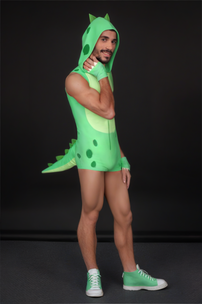 Men’s Jurassic-Themed Festival Costume Romper