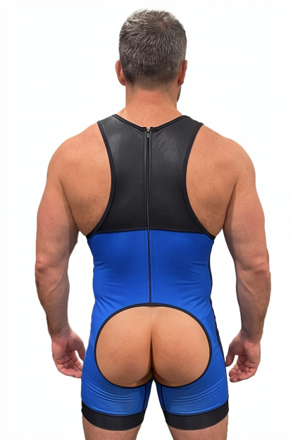 Joylgbt Blue Black Sport One-Piece Shorts