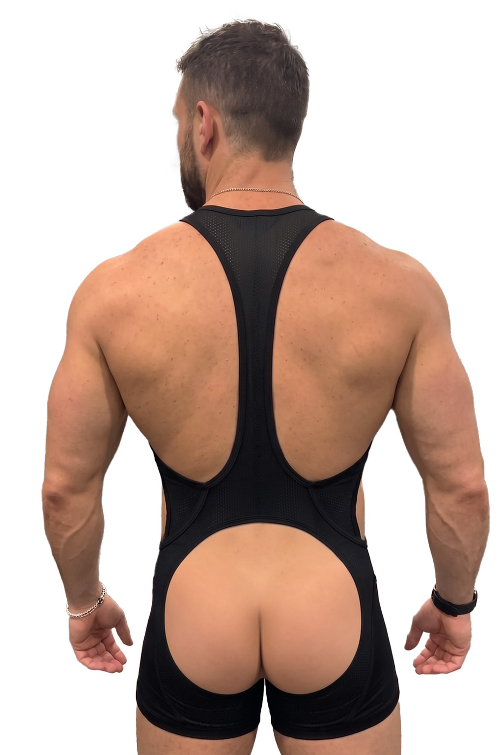 Joylgbt Black Zip-Front One-Piece Shorts