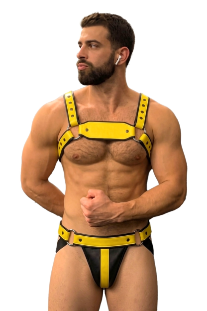 Joylgbt Men’s Yellow Harness Briefs