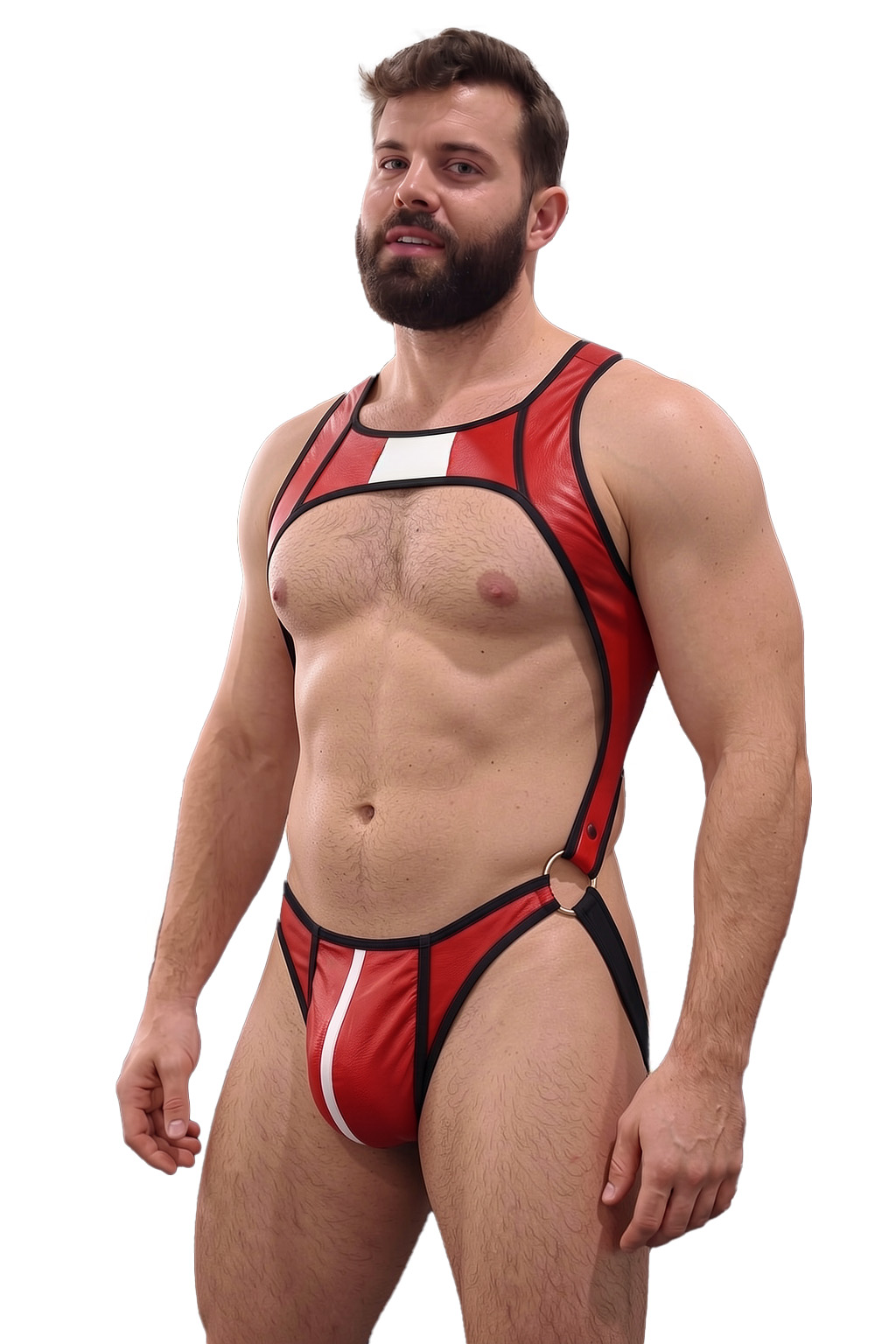 Joylgbt Men’s Red Cut-Out Bodysuit Briefs