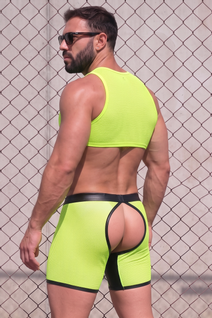Joylgbt Men’s Neon Green Tank and Shorts Set