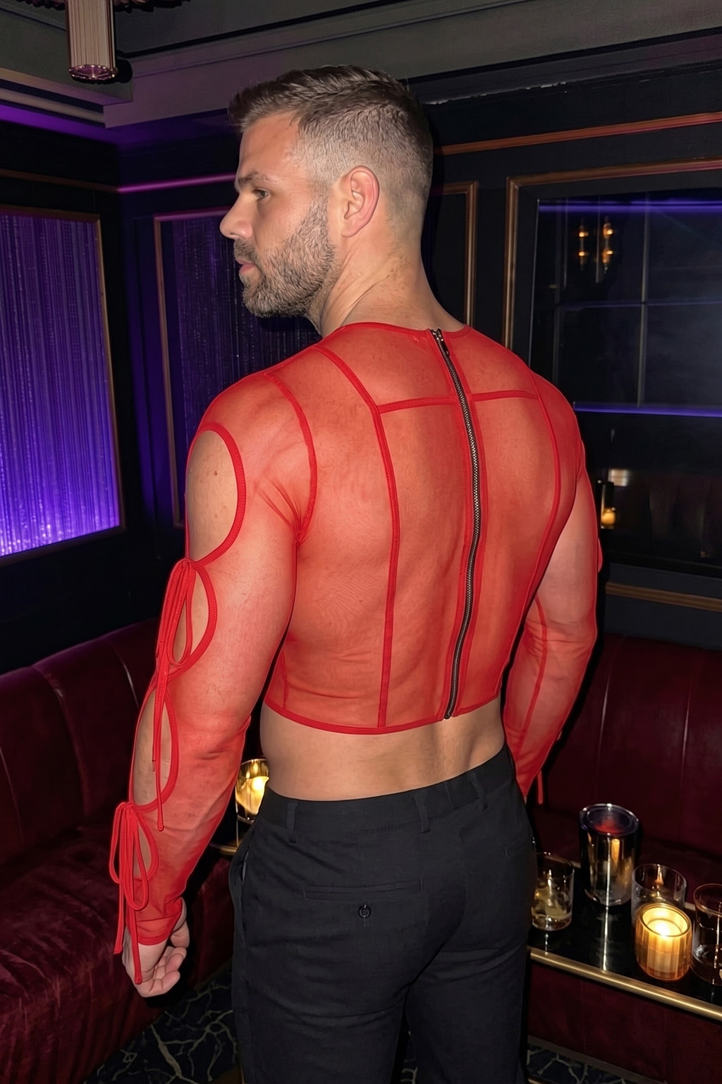 Joylgbt Men’s Red Sheer Crop Top