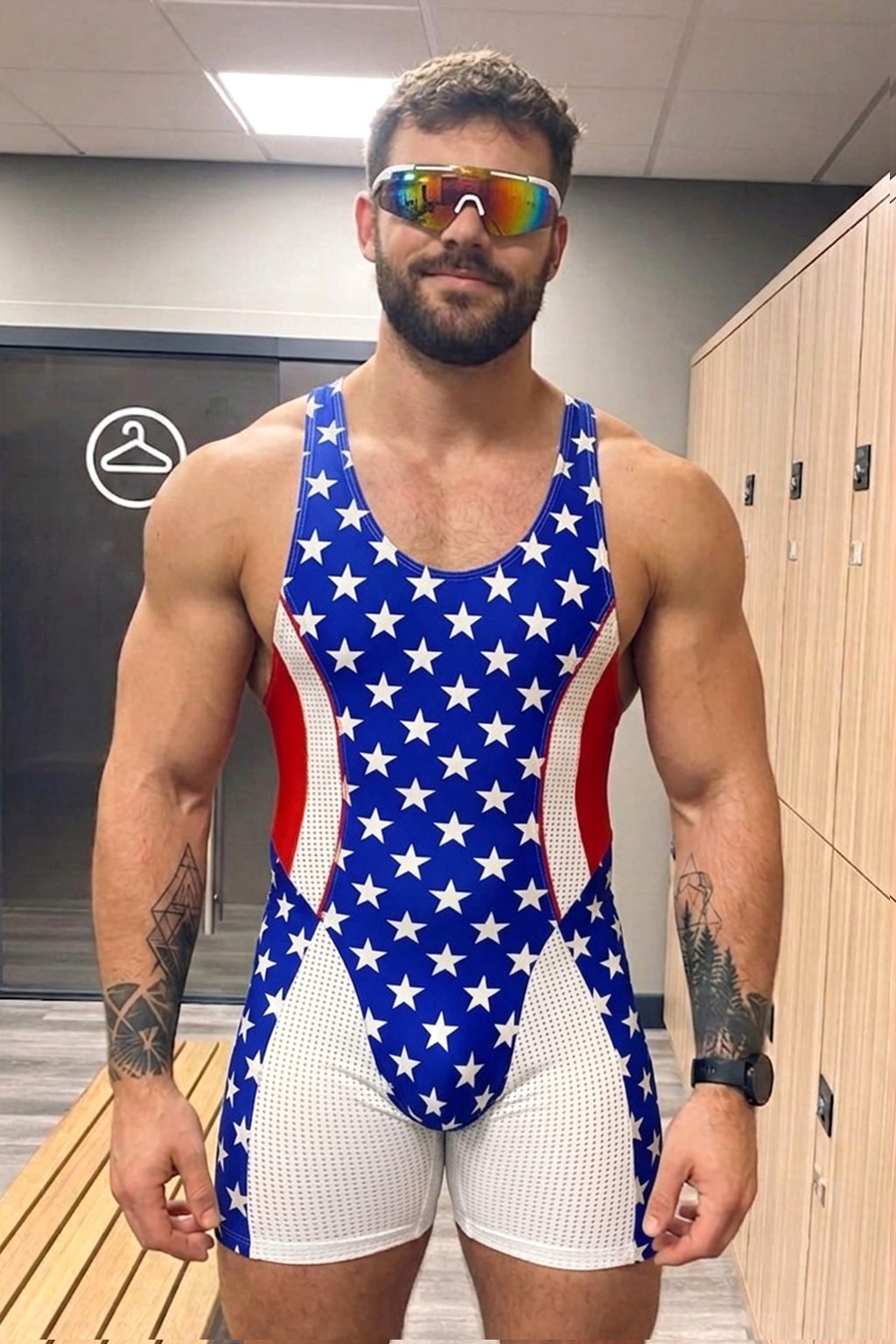 Joylgbt Men’s Star Print Breathable Singlet Shorts