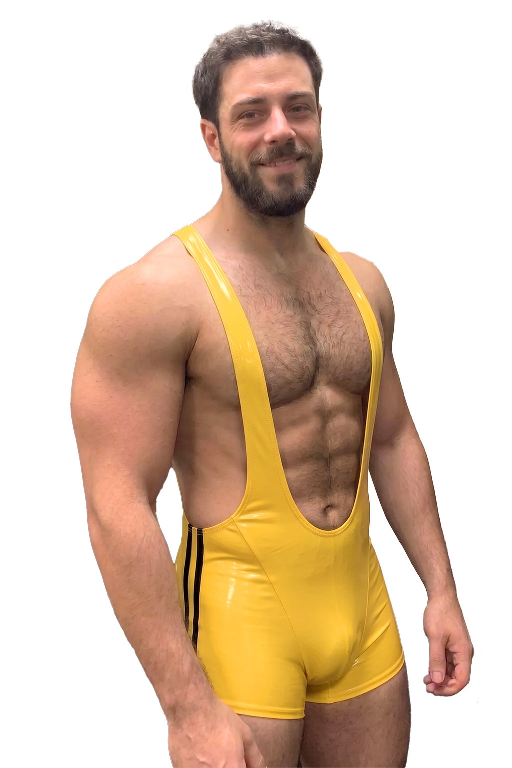 Joylgbt Men’s Glossy Deep V Singlet Shorts