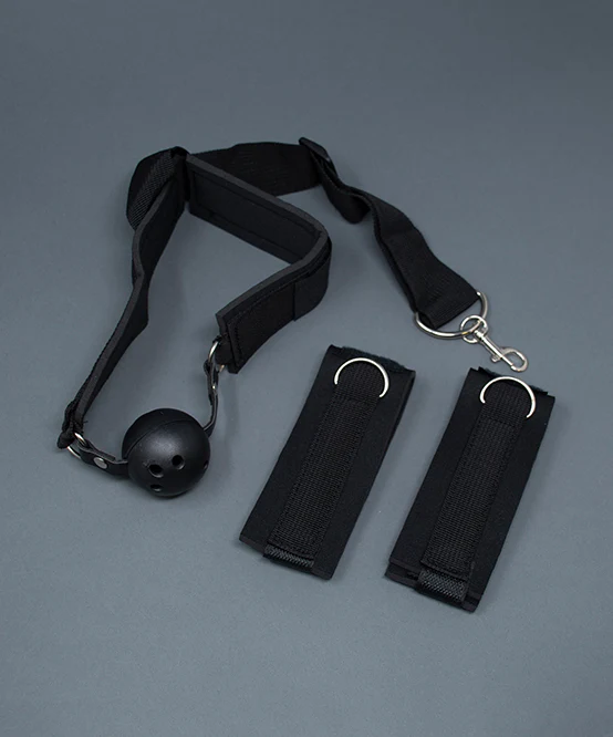 Mysteryglove Ball Gag w/ Attached Wrist or Bicep Restraints