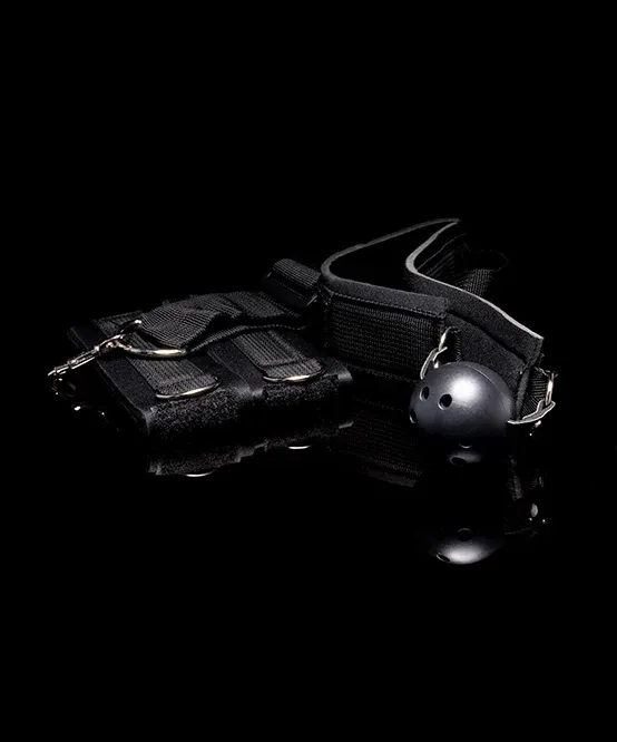 Mysteryglove Ball Gag w/ Attached Wrist or Bicep Restraints