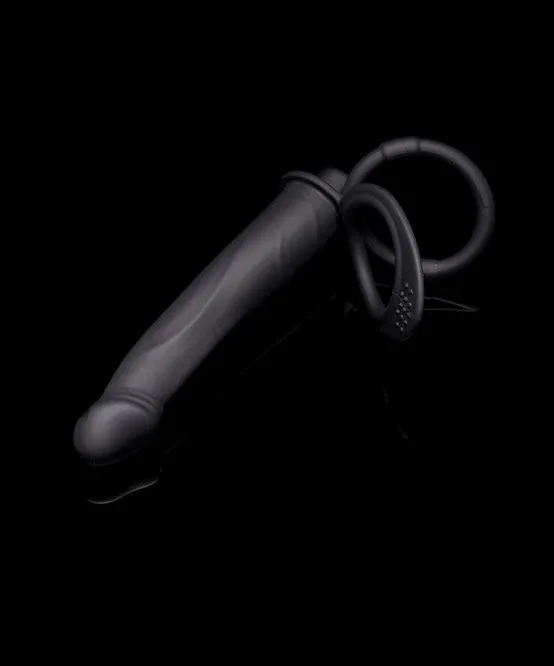 Mysteryglove DP Vibrator & Cock Ring w/ 10-Speed Vibrating Bullet