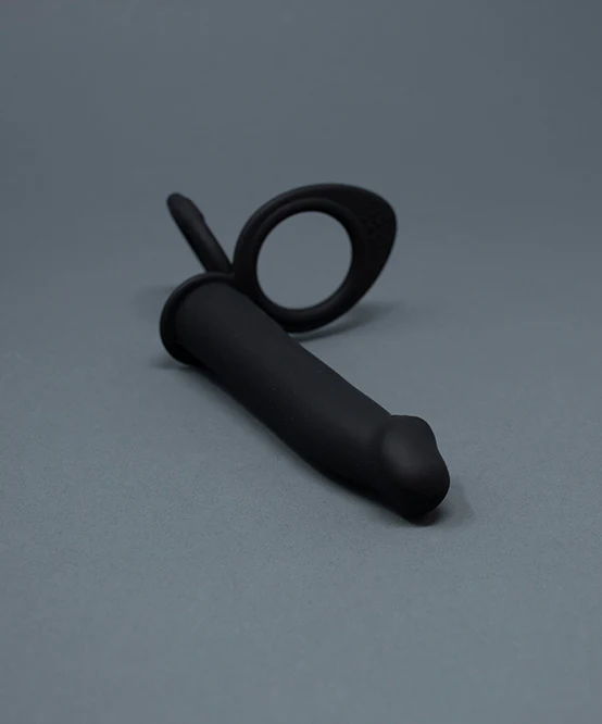 Mysteryglove DP Vibrator & Cock Ring w/ 10-Speed Vibrating Bullet