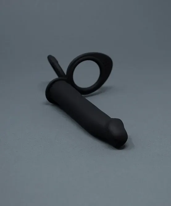 Mysteryglove DP Vibrator & Cock Ring w/ 10-Speed Vibrating Bullet