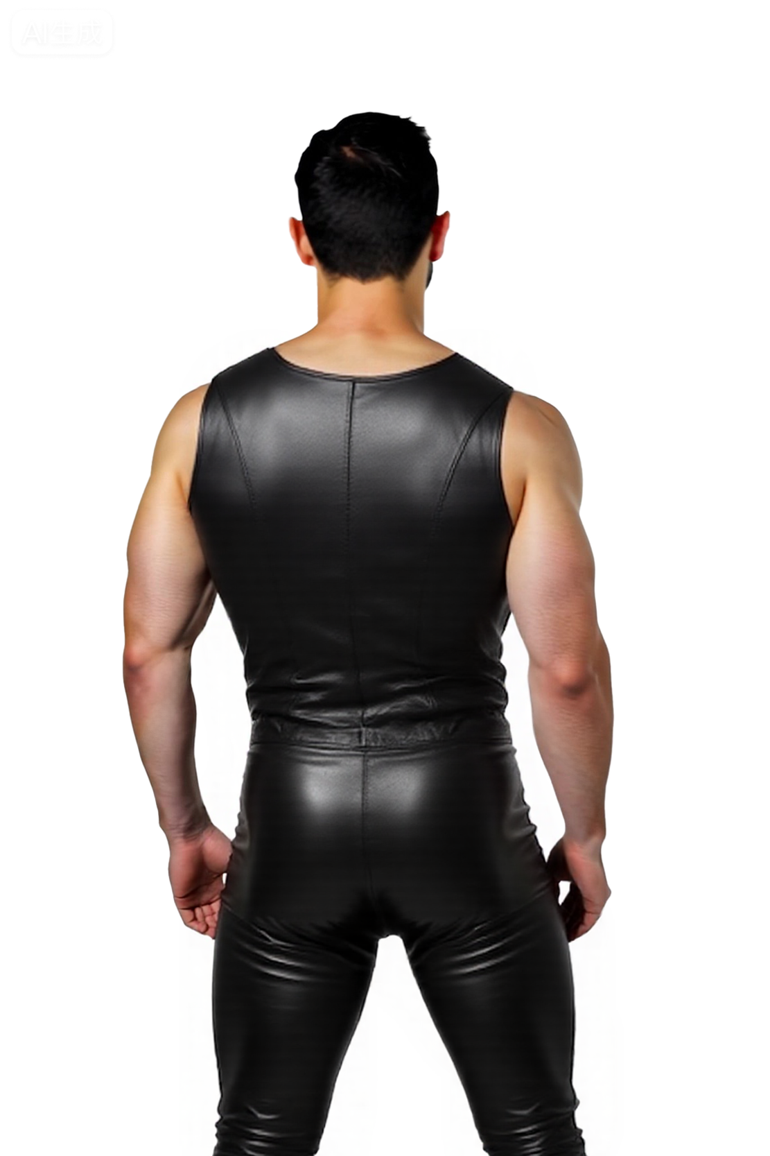 Men's Sexy Faux Leather Bodysuit – Deep Plunge Suspender Catsuit with Zipper Fly | Gay Fetish Clubwear