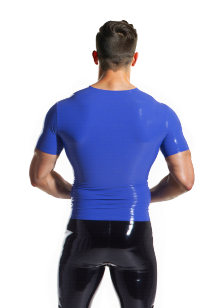 Joylgbt‘s Superhero Costume Faux Leather T-Shirt – Tight Fit Halloween Fetish Top for Men