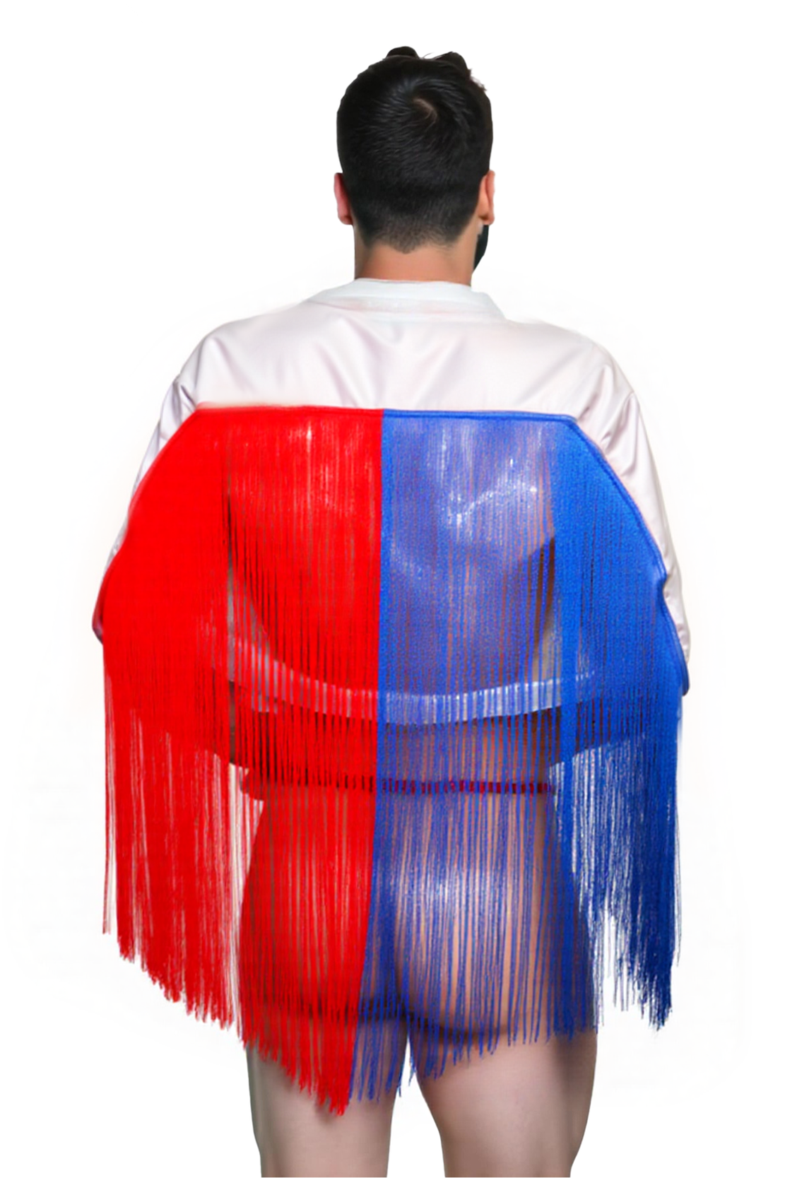 Joylgbt Fringed PU Leather Crop Jacket with Pink Tassels