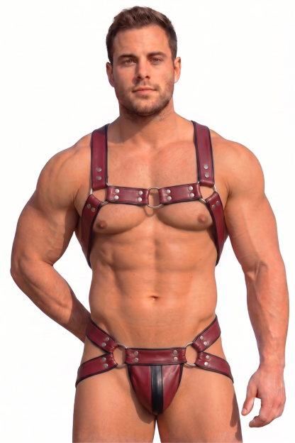 Black & Pink Contrast Harness Set